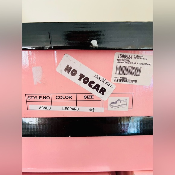 NIB Dolls Kill Lady GoDiva Pounce Away Oxfords Satin Leopard & Crystal Accents - Picture 13 of 14